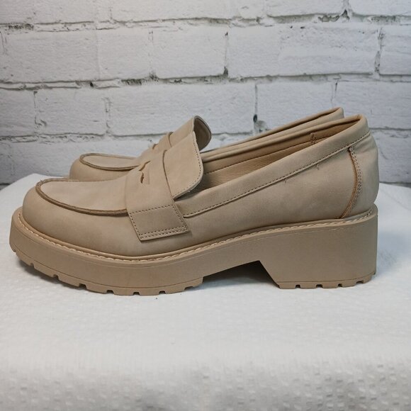 WOMENS MADDEN GIRL SUEDE PLATFORM PENNY LOAFERS CREAM COLOR NWOT SIZE 10 - Picture 6 of 9